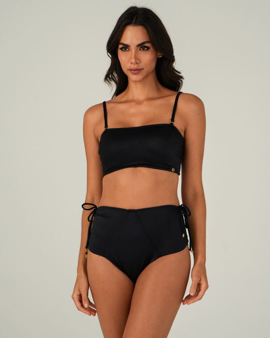 Top bandeau con tirantes desmontables | Luna Serena Negro