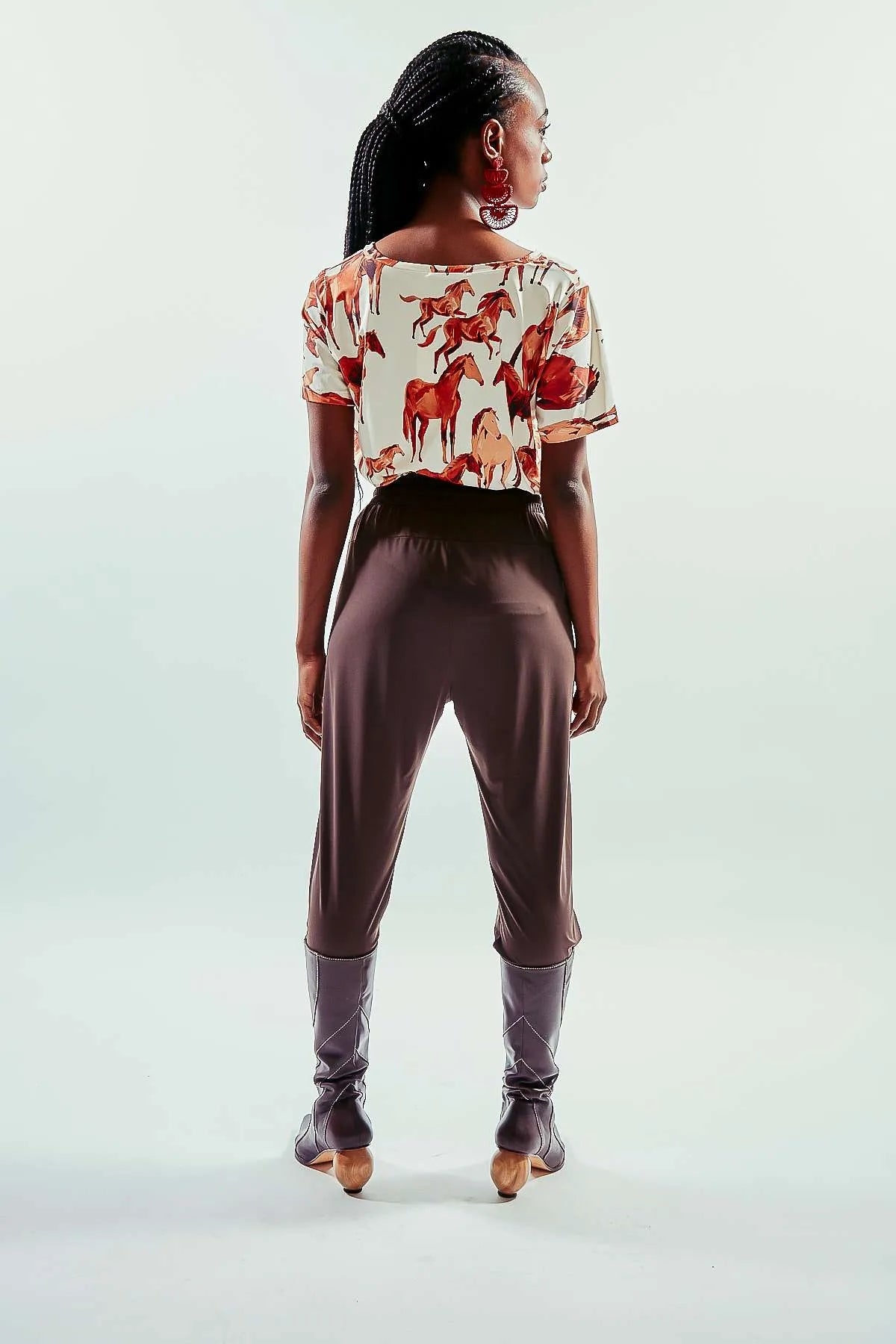 Camiseta manga corta estampa caballos